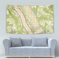 Green Palaka Hawaii Leis Tapestry Hawaiian-plaid Elegant Tropical Vibes - Polynesian Pride