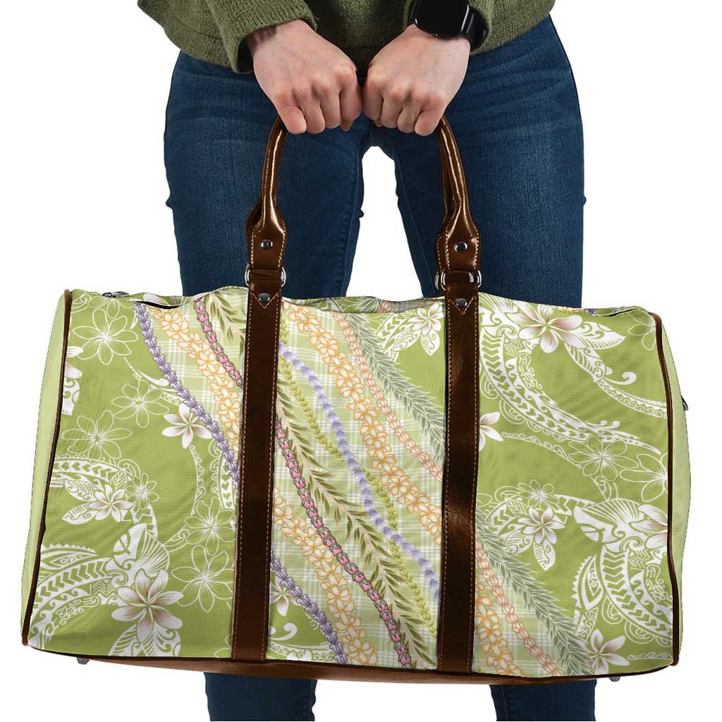 Green Palaka Hawaii Leis Travel Bag Hawaiian-plaid Elegant Tropical Vibes LT14 Green - Polynesian Pride