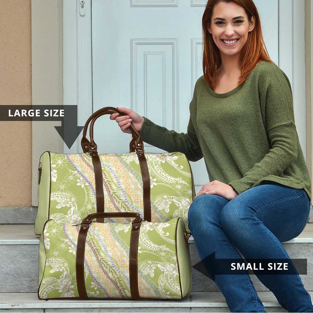 Green Palaka Hawaii Leis Travel Bag Hawaiian-plaid Elegant Tropical Vibes LT14 - Polynesian Pride
