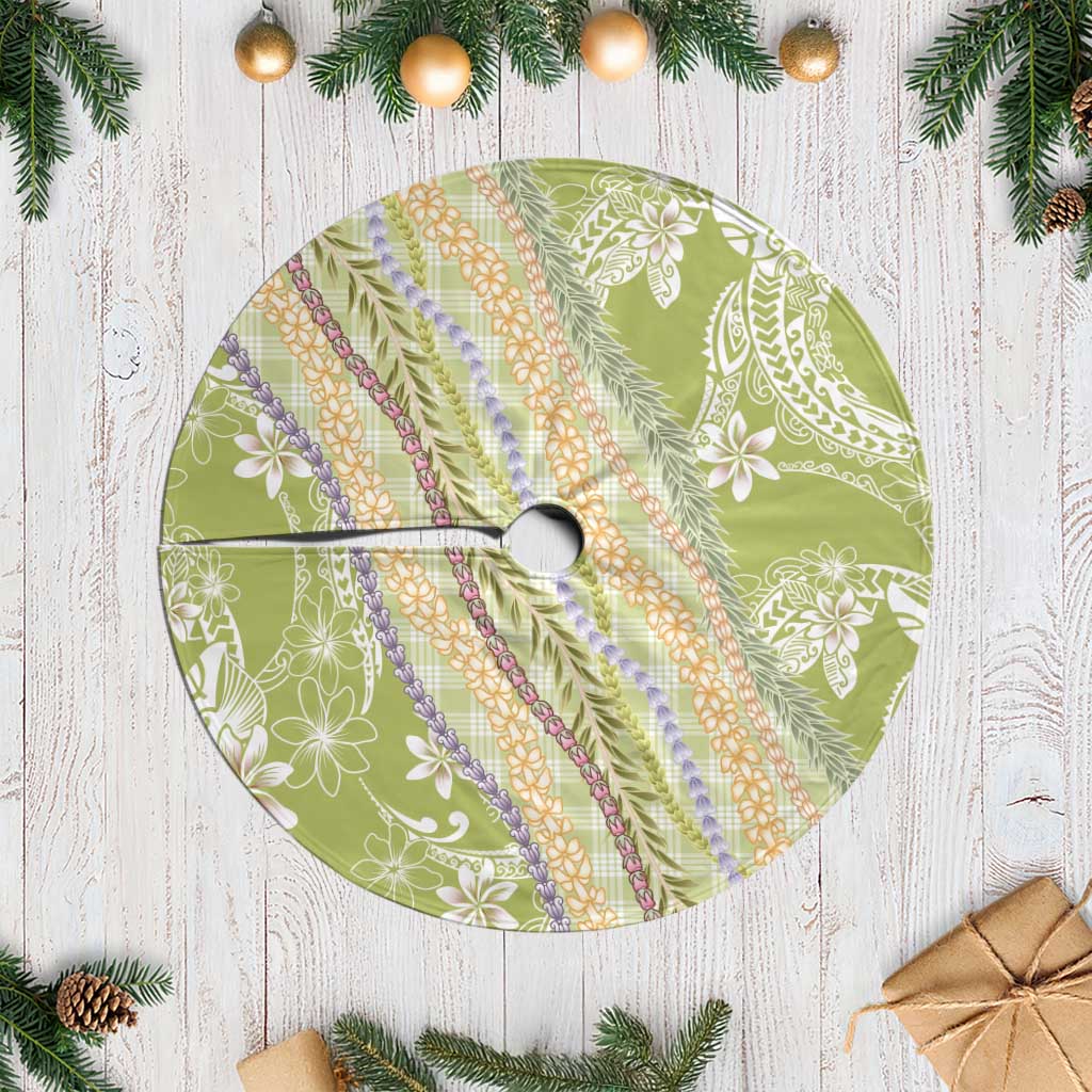 Green Palaka Hawaii Leis Tree Skirt Hawaiian-plaid Elegant Tropical Vibes LT14 Casual Green - Polynesian Pride