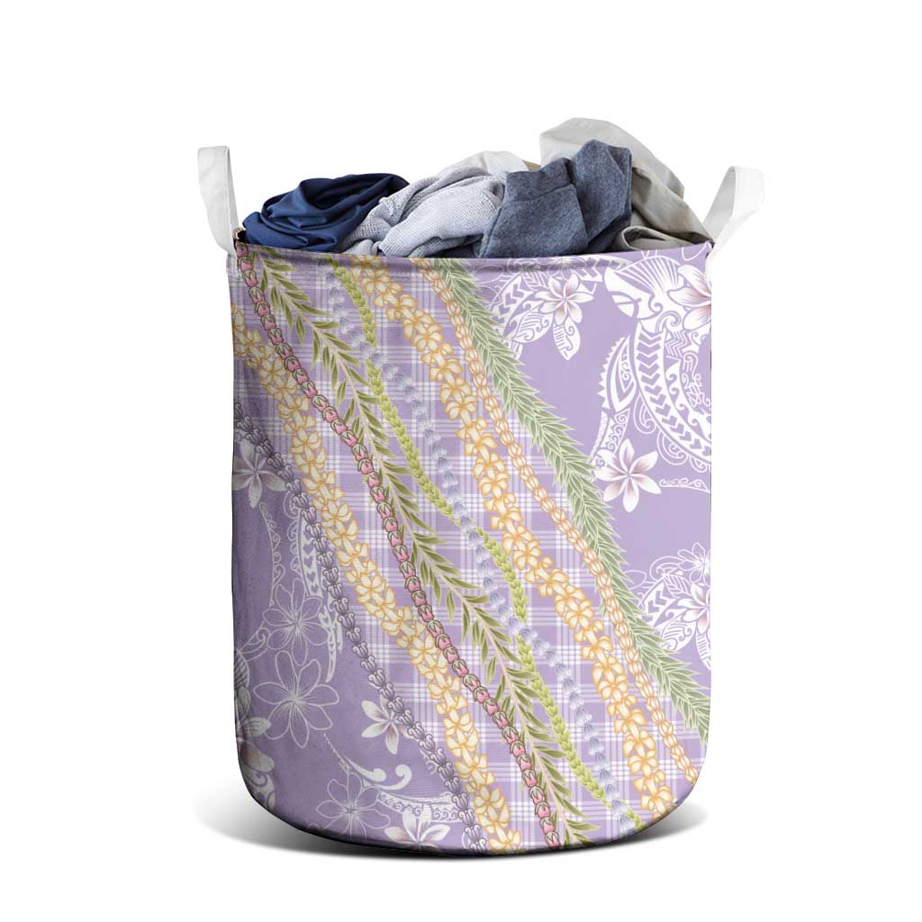 Purple Palaka Hawaii Leis Laundry Basket Hawaiian-plaid Elegant Tropical Vibes LT14 - Polynesian Pride