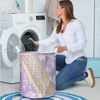 Purple Palaka Hawaii Leis Laundry Basket Hawaiian-plaid Elegant Tropical Vibes LT14 - Polynesian Pride