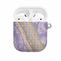 Purple Palaka Hawaii Leis AirPods Case Hawaiian-plaid Elegant Tropical Vibes LT14 Purple - Polynesian Pride