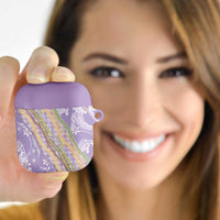 Purple Palaka Hawaii Leis AirPods Case Hawaiian-plaid Elegant Tropical Vibes LT14 - Polynesian Pride