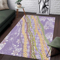 Purple Palaka Hawaii Leis Area Rug Hawaiian-plaid Elegant Tropical Vibes - Polynesian Pride