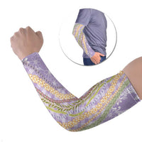 Purple Palaka Hawaii Leis Arm Sleeves Hawaiian-plaid Elegant Tropical Vibes LT14 Set of 2 Purple - Polynesian Pride