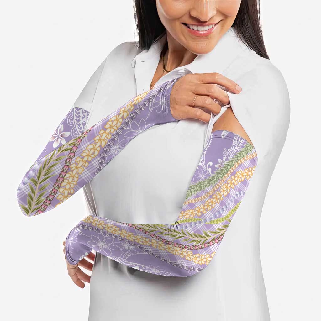 Purple Palaka Hawaii Leis Arm Sleeves Hawaiian-plaid Elegant Tropical Vibes LT14 - Polynesian Pride