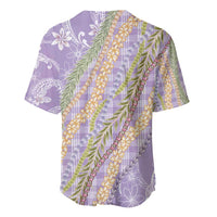 Purple Palaka Hawaii Leis Baseball Jersey Hawaiian-plaid Elegant Tropical Vibes - Polynesian Pride