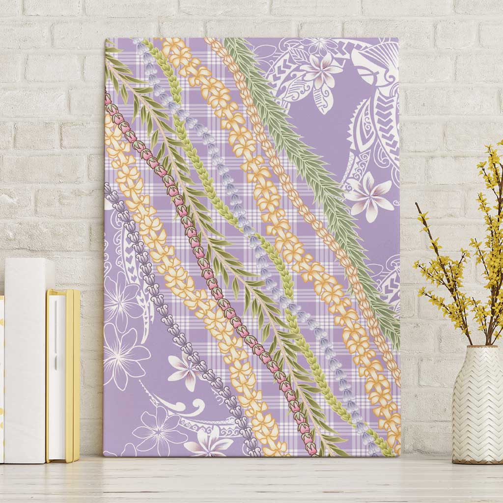 Purple Palaka Hawaii Leis Canvas Wall Art Hawaiian-plaid Elegant Tropical Vibes - Polynesian Pride