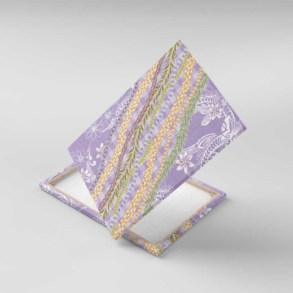 Purple Palaka Hawaii Leis Canvas Wall Art Hawaiian-plaid Elegant Tropical Vibes - Polynesian Pride