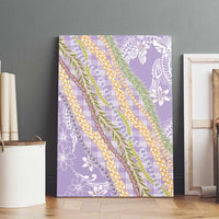 Purple Palaka Hawaii Leis Canvas Wall Art Hawaiian-plaid Elegant Tropical Vibes - Polynesian Pride