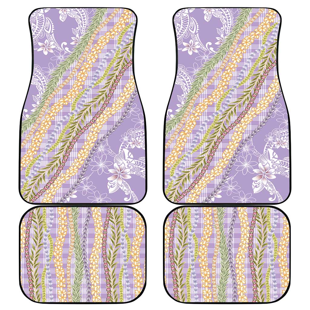 Purple Palaka Hawaii Leis Car Mats Hawaiian-plaid Elegant Tropical Vibes - Polynesian Pride