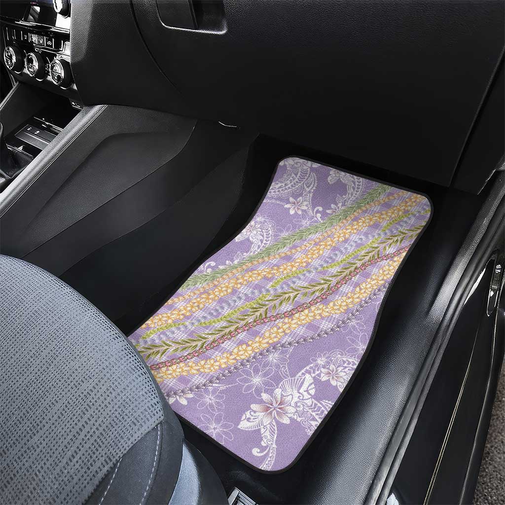 Purple Palaka Hawaii Leis Car Mats Hawaiian-plaid Elegant Tropical Vibes - Polynesian Pride