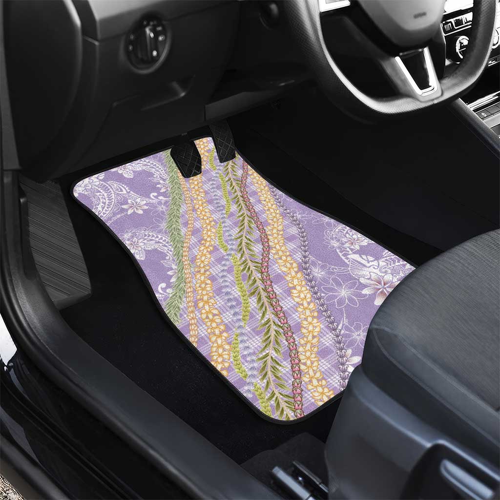 Purple Palaka Hawaii Leis Car Mats Hawaiian-plaid Elegant Tropical Vibes - Polynesian Pride