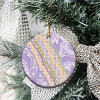 Purple Palaka Hawaii Leis Ceramic Ornament Hawaiian-plaid Elegant Tropical Vibes LT14 - Polynesian Pride