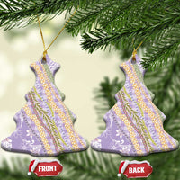 Purple Palaka Hawaii Leis Ceramic Ornament Hawaiian-plaid Elegant Tropical Vibes LT14 Christmas Tree Purple - Polynesian Pride