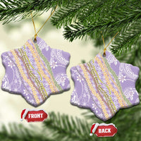 Purple Palaka Hawaii Leis Ceramic Ornament Hawaiian-plaid Elegant Tropical Vibes LT14 Snow Flake Purple - Polynesian Pride
