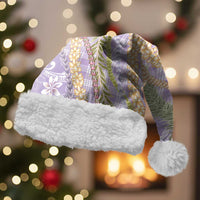 Purple Palaka Hawaii Leis Christmas Santa Hat Hawaiian-plaid Elegant Tropical Vibes LT14 With Fur Purple - Polynesian Pride