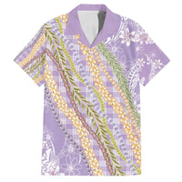 Purple Palaka Hawaii Leis Family Matching Long Sleeve Bodycon Dress and Hawaiian Shirt Hawaiian-plaid Elegant Tropical Vibes - Polynesian Pride
