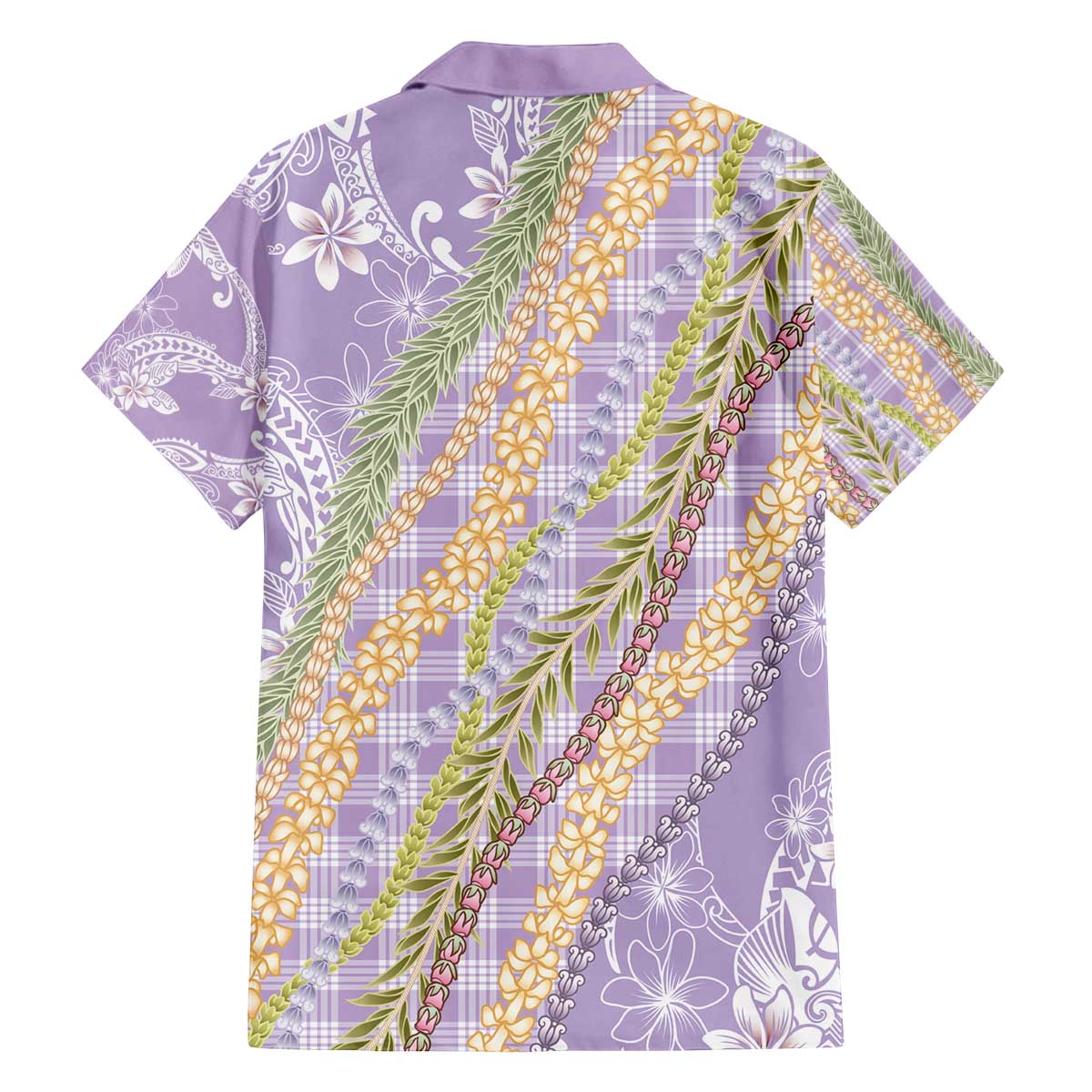 Purple Palaka Hawaii Leis Family Matching Off The Shoulder Long Sleeve Dress and Hawaiian Shirt Hawaiian-plaid Elegant Tropical Vibes - Polynesian Pride