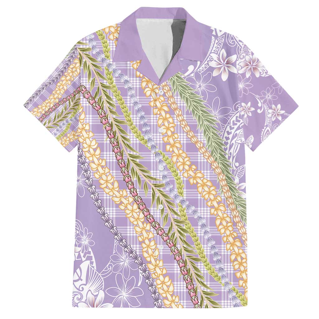 Purple Palaka Hawaii Leis Family Matching Tank Maxi Dress and Hawaiian Shirt Hawaiian-plaid Elegant Tropical Vibes - Polynesian Pride