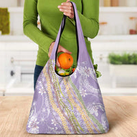Purple Palaka Hawaii Leis Grocery Bag Hawaiian-plaid Elegant Tropical Vibes LT14 - Polynesian Pride