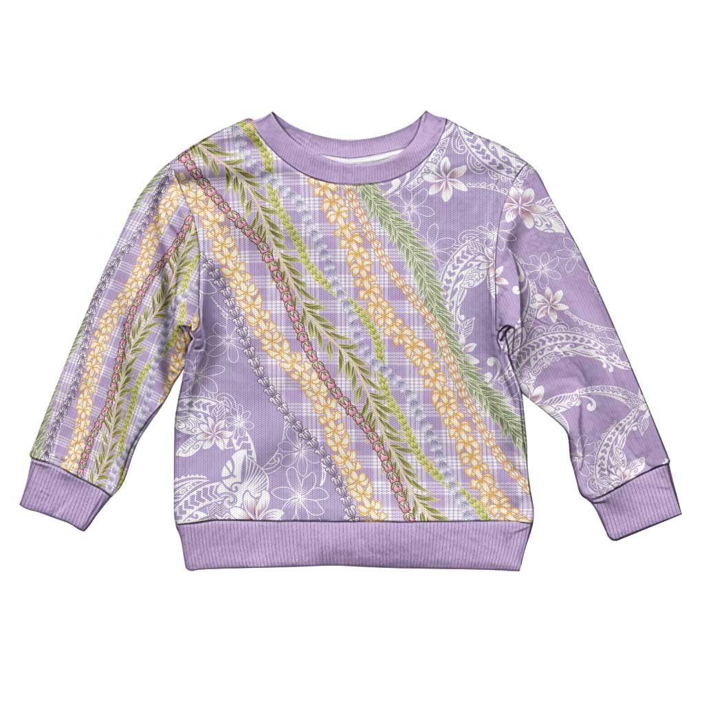 Purple Palaka Hawaii Leis Kid Ugly Christmas Sweater Hawaiian-plaid Elegant Tropical Vibes LT14 Kid Purple - Polynesian Pride