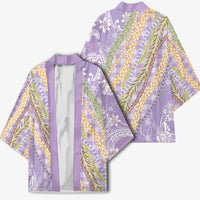 Purple Palaka Hawaii Leis Kimono Hawaiian-plaid Elegant Tropical Vibes - Polynesian Pride