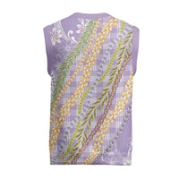 Purple Palaka Hawaii Leis Christmas Knitted V-Neck Vest Hawaiian-plaid Elegant Tropical Vibes LT14 - Polynesian Pride
