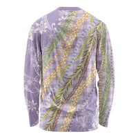 Purple Palaka Hawaii Leis Long Sleeve Shirt Hawaiian-plaid Elegant Tropical Vibes LT14 - Polynesian Pride