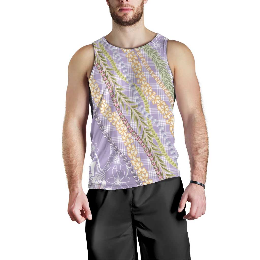 Purple Palaka Hawaii Leis Men Tank Top Hawaiian-plaid Elegant Tropical Vibes LT14 - Polynesian Pride