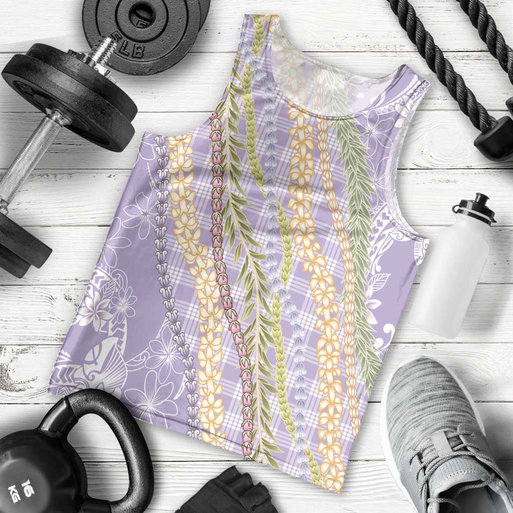 Purple Palaka Hawaii Leis Men Tank Top Hawaiian-plaid Elegant Tropical Vibes LT14 - Polynesian Pride