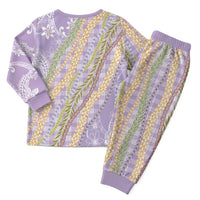 Purple Palaka Hawaii Leis Christmas Pajama Set Hawaiian-plaid Elegant Tropical Vibes LT14 - Polynesian Pride