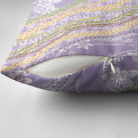 Purple Palaka Hawaii Leis Pillow Cover Hawaiian-plaid Elegant Tropical Vibes - Polynesian Pride