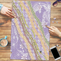 Purple Palaka Hawaii Leis Puzzle Hawaiian-plaid Elegant Tropical Vibes LT14 Purple - Polynesian Pride