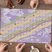 Purple Palaka Hawaii Leis Puzzle Hawaiian-plaid Elegant Tropical Vibes LT14 - Polynesian Pride
