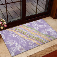 Purple Palaka Hawaii Leis Rubber Doormat Hawaiian-plaid Elegant Tropical Vibes LT14 - Polynesian Pride