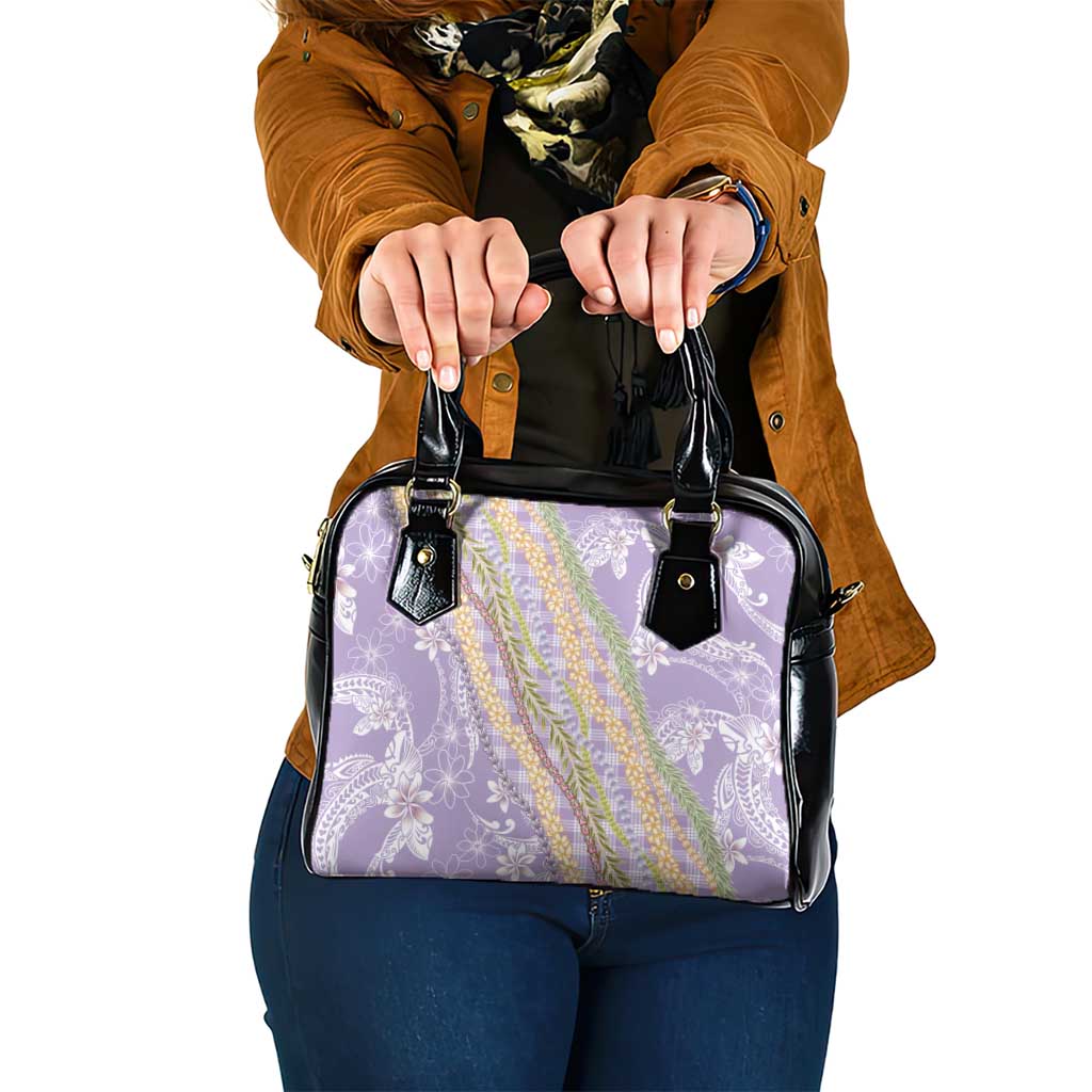 Purple Palaka Hawaii Leis Shoulder Handbag Hawaiian-plaid Elegant Tropical Vibes LT14 One Size Purple - Polynesian Pride