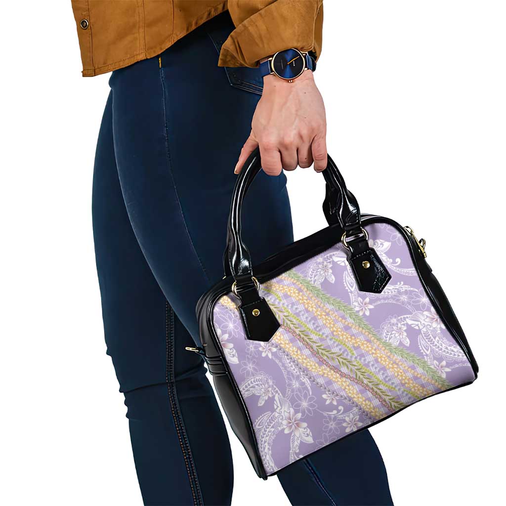 Purple Palaka Hawaii Leis Shoulder Handbag Hawaiian-plaid Elegant Tropical Vibes LT14 - Polynesian Pride