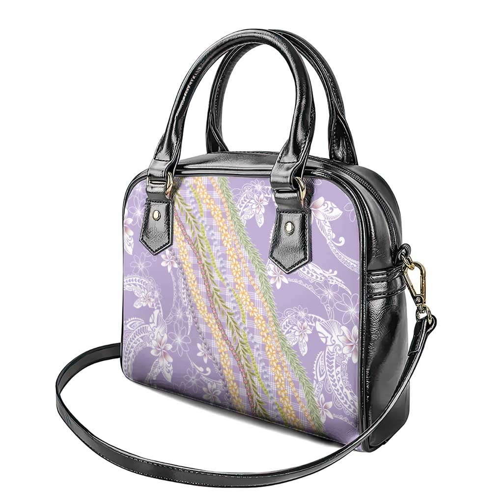 Purple Palaka Hawaii Leis Shoulder Handbag Hawaiian-plaid Elegant Tropical Vibes LT14 - Polynesian Pride