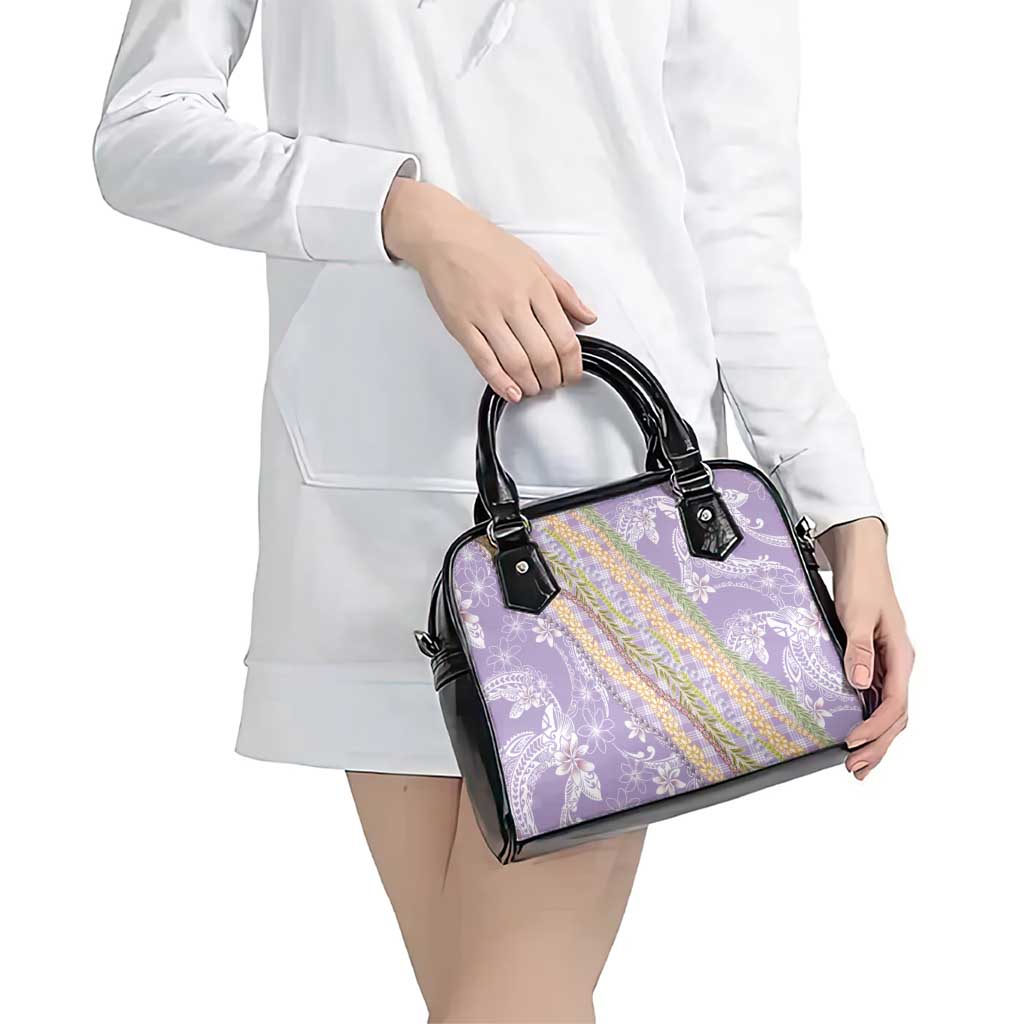 Purple Palaka Hawaii Leis Shoulder Handbag Hawaiian-plaid Elegant Tropical Vibes LT14 - Polynesian Pride