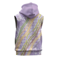 Purple Palaka Hawaii Leis Sleeveless Hoodie Hawaiian-plaid Elegant Tropical Vibes LT14 - Polynesian Pride