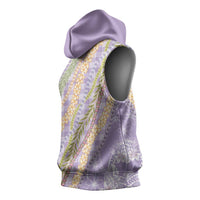 Purple Palaka Hawaii Leis Sleeveless Hoodie Hawaiian-plaid Elegant Tropical Vibes LT14 - Polynesian Pride