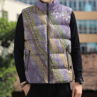 Purple Palaka Hawaii Leis Sleeveless Puffer Jacket Hawaiian-plaid Elegant Tropical Vibes LT14 - Polynesian Pride
