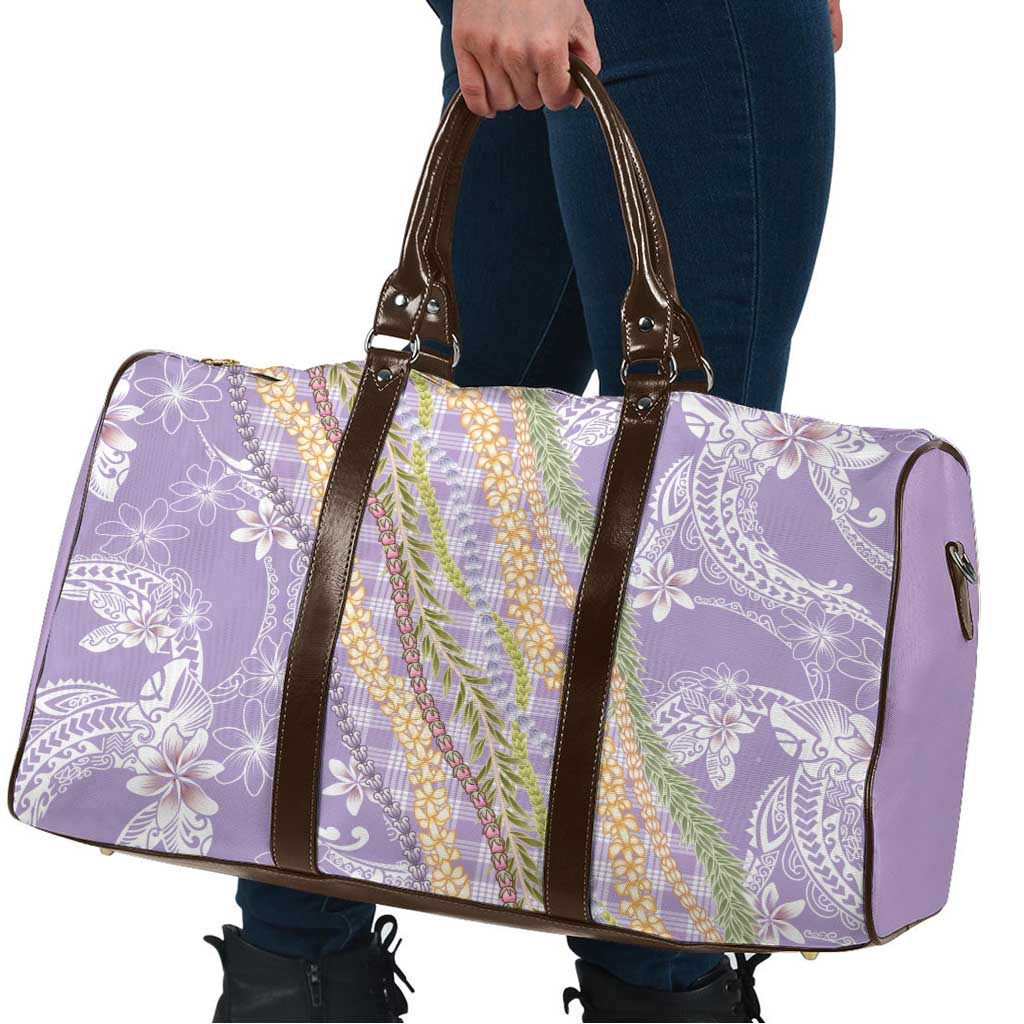 Purple Palaka Hawaii Leis Travel Bag Hawaiian-plaid Elegant Tropical Vibes LT14 - Polynesian Pride