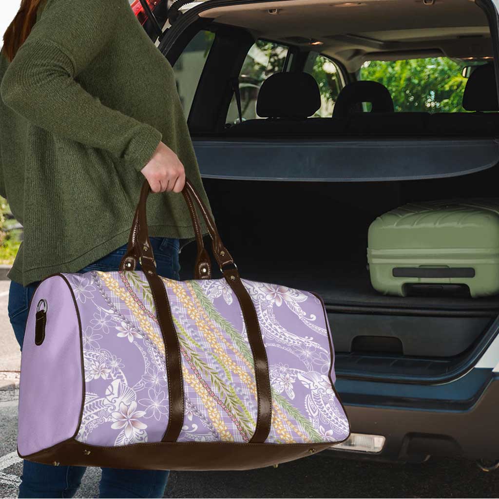 Purple Palaka Hawaii Leis Travel Bag Hawaiian-plaid Elegant Tropical Vibes LT14 - Polynesian Pride
