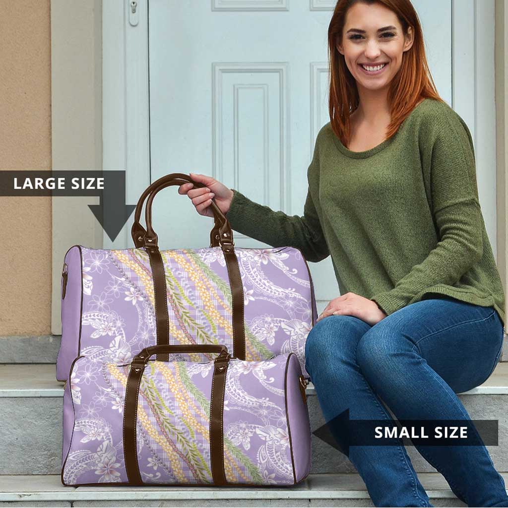 Purple Palaka Hawaii Leis Travel Bag Hawaiian-plaid Elegant Tropical Vibes LT14 - Polynesian Pride