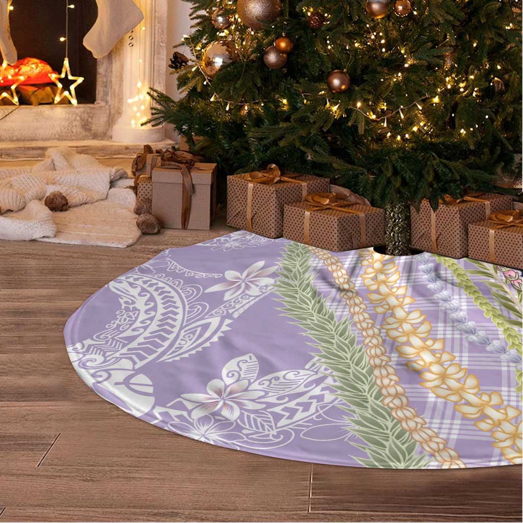Purple Palaka Hawaii Leis Tree Skirt Hawaiian-plaid Elegant Tropical Vibes LT14 - Polynesian Pride
