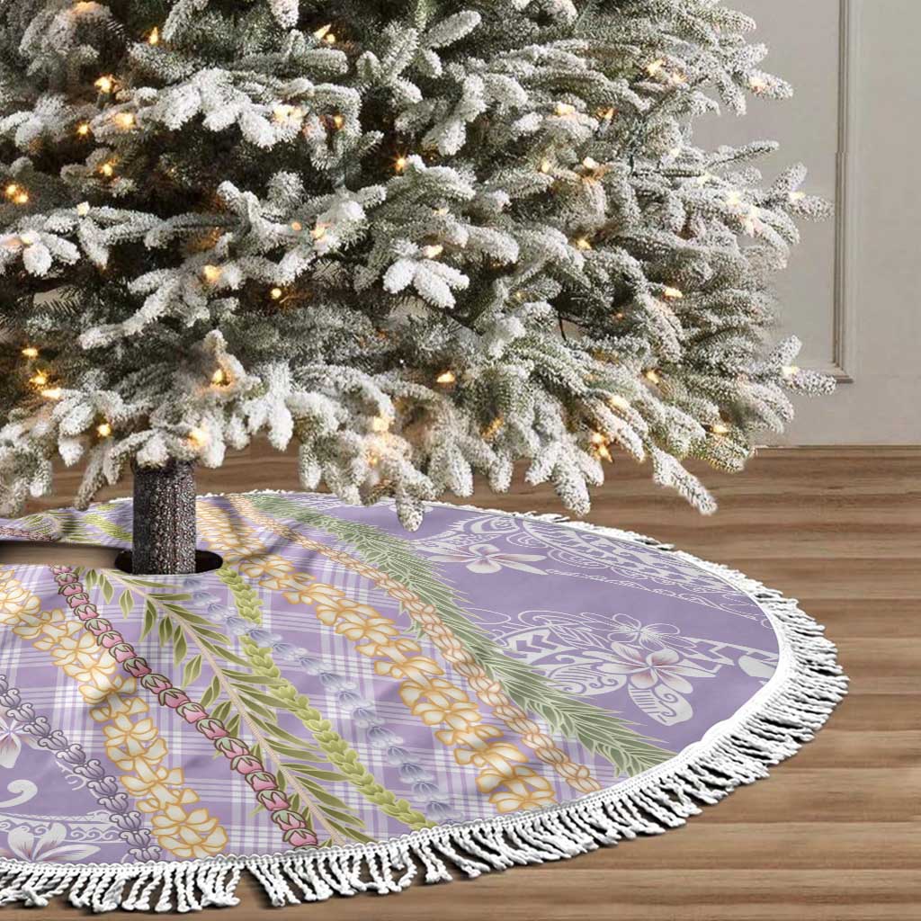 Purple Palaka Hawaii Leis Tree Skirt Hawaiian-plaid Elegant Tropical Vibes LT14 - Polynesian Pride
