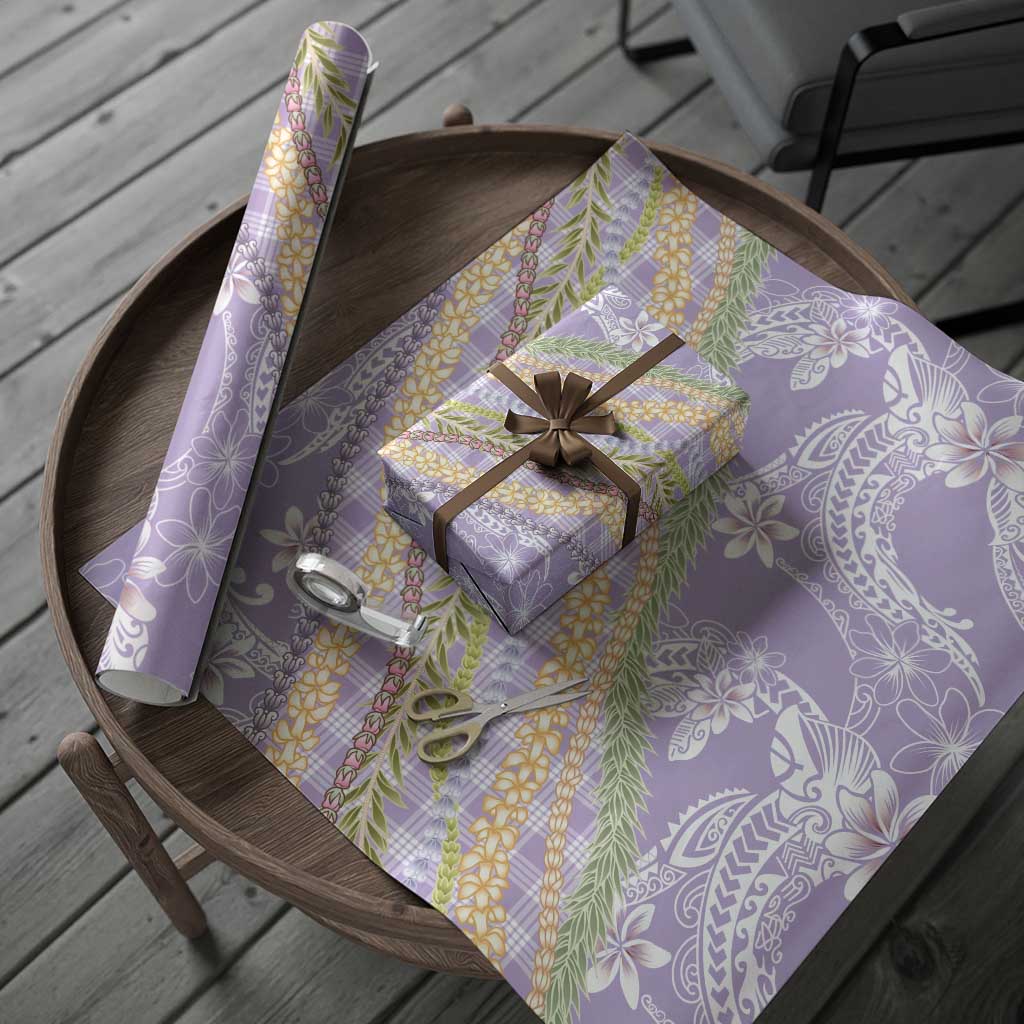 Purple Palaka Hawaii Leis Wrapping Paper Hawaiian-plaid Elegant Tropical Vibes LT14 - Polynesian Pride